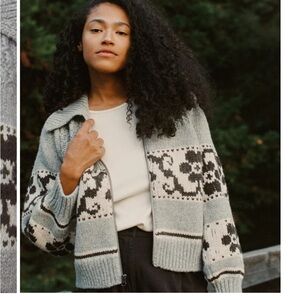 Christy Dawn The Dylan Jacket - alpaca zip up cardigan - intarsia - medium